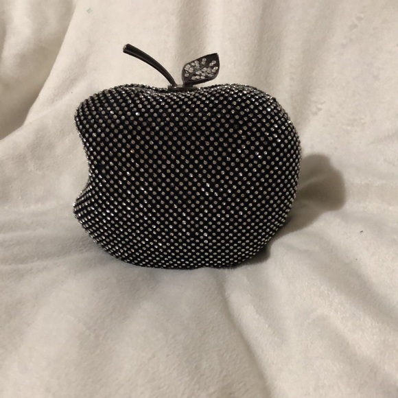 COPY - Black Bitten Apple Crystal Clutch w/ detachable chain (46”) - Picture 2 of 8